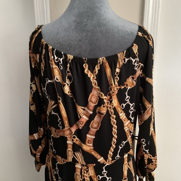 💛 Black Chain Link Print Maxi Dress - Picture 5 of 5